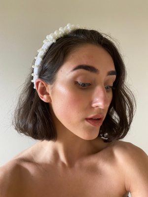Pearl unique bridal lace headband
